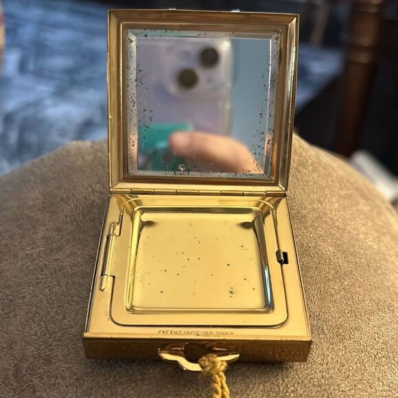Vintage K&K Kotler Kopit Rhinestone Face Powder Mirror Compact with Original Pow - Picture 3 of 8